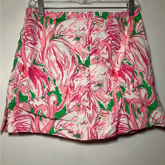 Lilly Pulitzer Marigold Skort Prep Green Pink Colony Size 4 EUC Flamingo - Picture 8 of 8